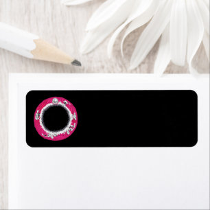 Glam Pink Christmas wreath Return Address Label