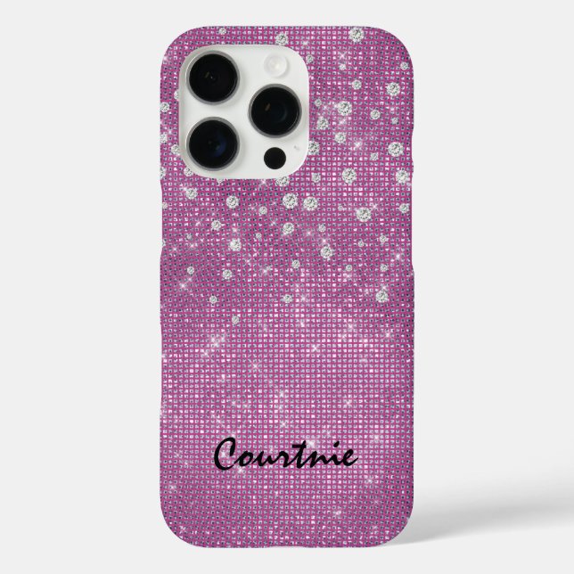 Glam Pink Diamond Jewels Case-Mate iPhone Case (Back)