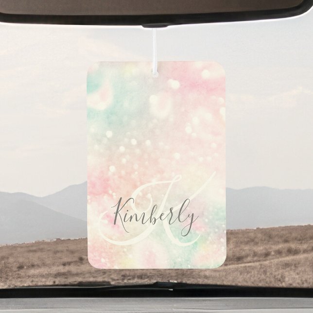Glam Pink Glitter Pastel Girly Pattern Car Air Freshener (Creator Uploaded)