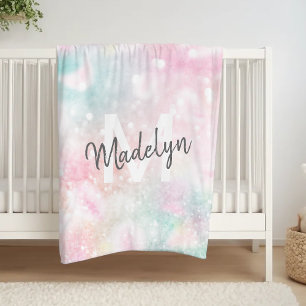 Glam Pink Glitter Pastel Girly Pattern Fleece Blanket
