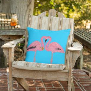 Glam Pink Hanukkah flamingos beach Cushion