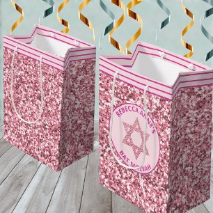 Glam Pink Party Favors Or Presents Bat Mitzvah Medium Gift Bag