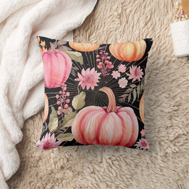 Glam Pink Pumpkin  Cushion (Blanket)