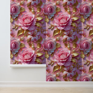 Glam Pink Rose Gold Removable  Wallpaper