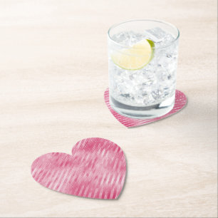 Glam Pink Stripes Paper Coaster