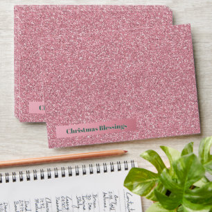 Glam Pink Winter Christmas Blessings Envelope