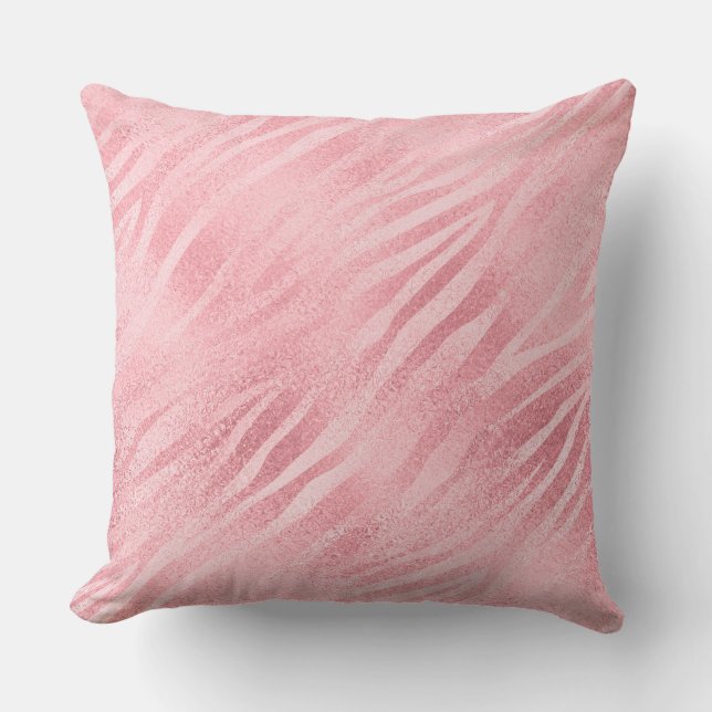 Glam Pink Zebra Print Cushion (Front)