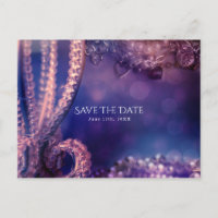 Glam Purple Glow Chic Glamour Pearls Save the Date