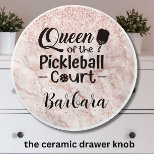 Glam Queen of the Pickleball Court Ceramic Knob