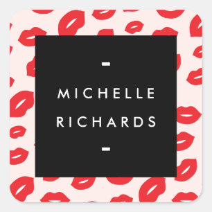 Glam Red and Pink Lip Print Sticker