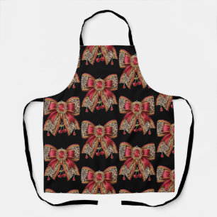 glam red bow style apron