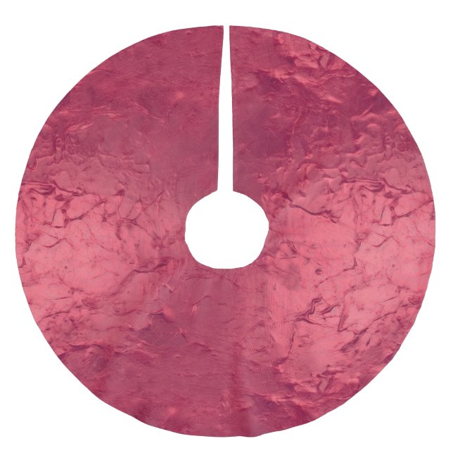 Glam Red Brushed Polyester Tree Skirt (Front)
