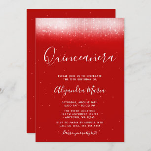 Glam Red Quinceañera Invitation