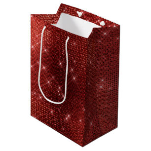 Glam Red Sparkle Medium Gift Bag