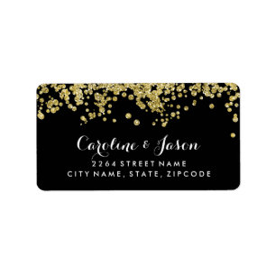 Glam Return Address Labels Chic Faux Gold Foil
