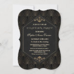 Glam Roaring 20s Great Gatsby Art Deco Sweet 16 Invitation<br><div class="desc">Royal Gold Black Great Gatsby Wedding card design. Royal, Romantic, Vintage card design featuring a Great Gatsby art deco style, a Roaring 1920's old Hollywood, with faux gold foil Fleur-de-lis overlay, divider and gorgeous fonts, on a black textured background. Use Customise tool to add your information. For more, visit please,...</div>