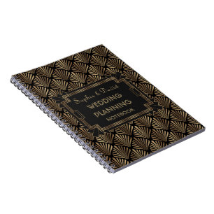 Glam Roaring 20's Great Gatsby Art Wedding Planner Notebook