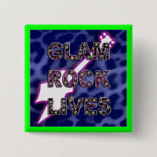 glam rock 15 cm square badge