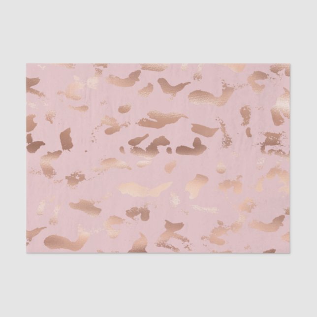 Glam Rose Gold Blush Abstract Birthday Tissue Paper (Front)