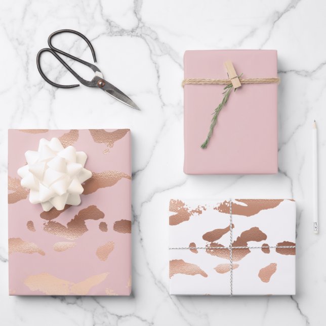 Glam Rose Gold Blush Abstract   Wrapping Paper Sheet (Front)