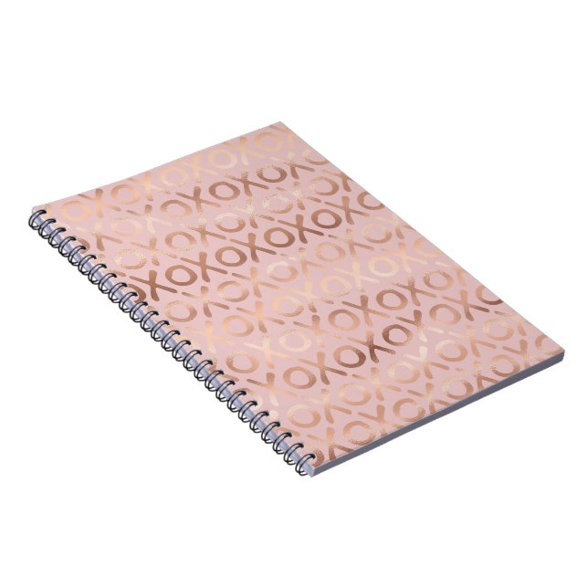 Glam Rose Gold Blush XOXO Notebook (Right Side)