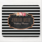 Glam Rose Gold Glitter Black Stripes  | Monogram