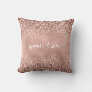 Glam Rose Gold Glitter Cushion