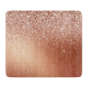 Glam Rose Gold Glitter  Cutting Board