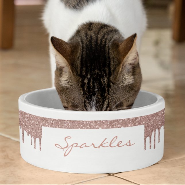 Glam Rose Gold Glitter Drips Chic Pet Dog (Creator Uploaded)