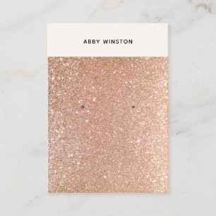Glam Rose Gold Glitter Earring Display Business Card