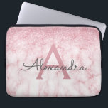Glam Rose Gold Glitter Marble Sparkle Monogram Laptop Sleeve<br><div class="desc">Glam Rose Gold Ombre Faux Glitter and Sparkle Marble Stone Modern and Elegant Monogram Case. This case can be customised to include your initial and first name.</div>
