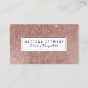 Glam Rose Gold Glitter Mesh Appointment Card