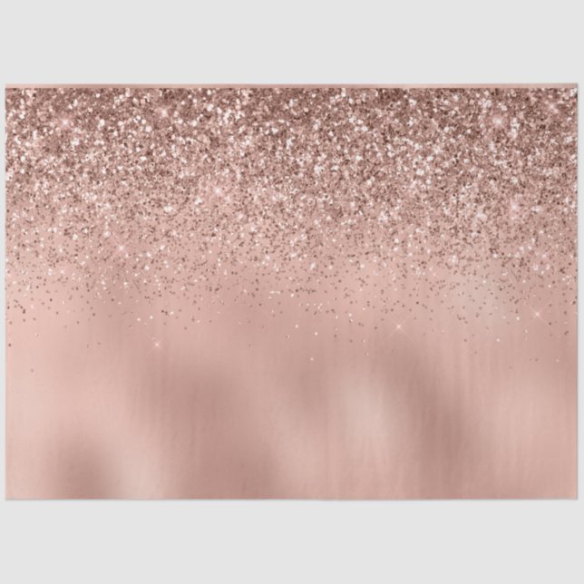 Glam Rose Gold Glitter Tissue Paper (Front)