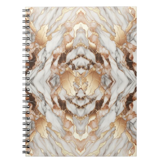 Glam Rose Gold Luxurious Trendy Marble  Notebook (Front)