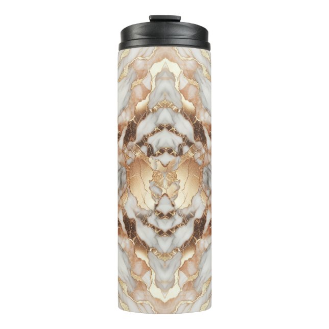 Glam Rose Gold Luxurious Trendy Marble  Thermal Tumbler (Front)