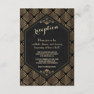Glam Royal Roaring 20's Art Deco Wedding Details  Enclosure Card