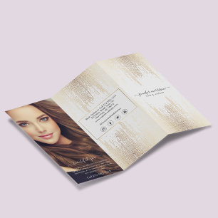 Glam Script Gold Confetti Rain Tri-Fold Brochure