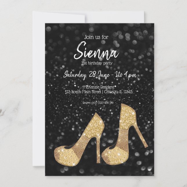 Glam Shoes High Heels for all occasions Invitation (Front)