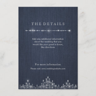 Glam silver art deco vintage wedding detail card