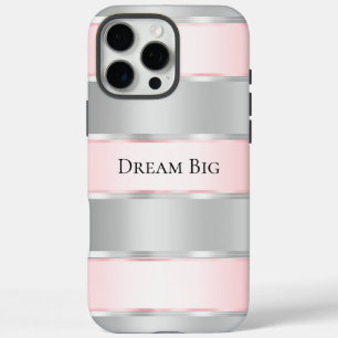 Glam Silver Blush Pink Ribbon  iPhone 16 Pro Max Case