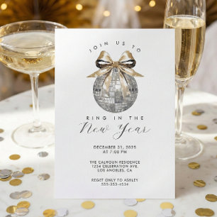 Glam Silver Disco New Year’s Eve Party Invitation