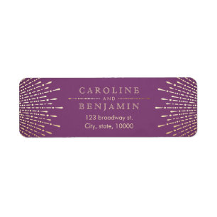 Glam silver glitter deco vintage return address label