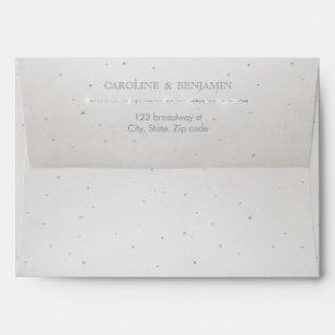 Glam silver glitter deco vintage wedding envelope