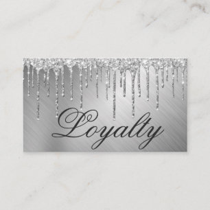 Glam Silver Metallic Glitter Drips Loyalty