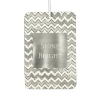 Glam Silver White Zigzag Stripes