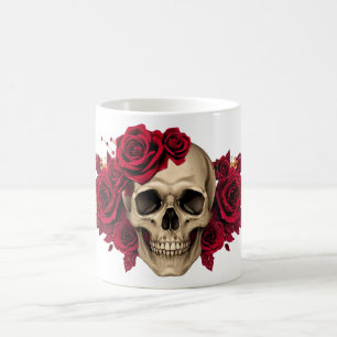 Glam Skull Mug Elegant Gothic Halloween Cup