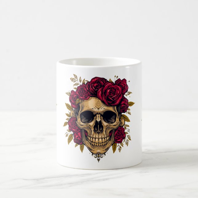 Glam Skull Mug | Elegant Gothic Halloween Cup (Center)