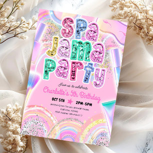 Glam Spa Pajama Party 8th Birthday Invitation