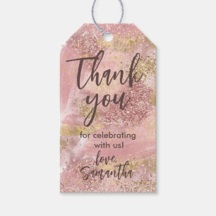 Glam Spa Party Faux Glitter Thank You Favour Gift Tags