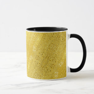 Glam sparkle and shine faux gold pattern mug